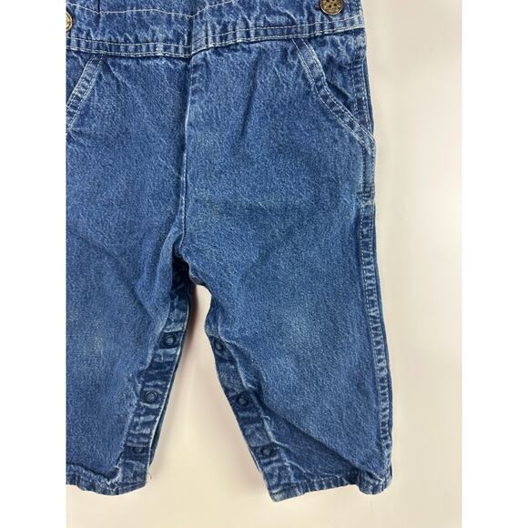 Vintage OshKosh B’gosh Baby Toddler Overalls 2T USA Union Made Blue Denim Bib - Picture 6 of 14